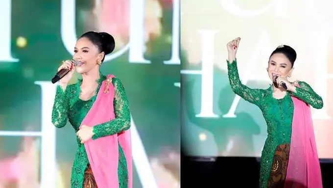 6 Inspirasi Batik dan Kebaya dari Yuni Shara saat Manggung, Menawan