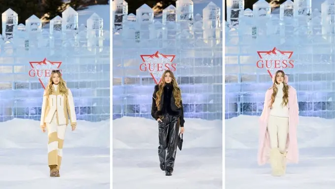 GUESS Gelar Fashion Show di Atas Awan Gstaad Swiss, Rayakan 45 Tahun Brand dengan Runway Spektakuler